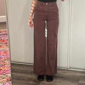 PACSUN high rise flare carpenter brown pants 24